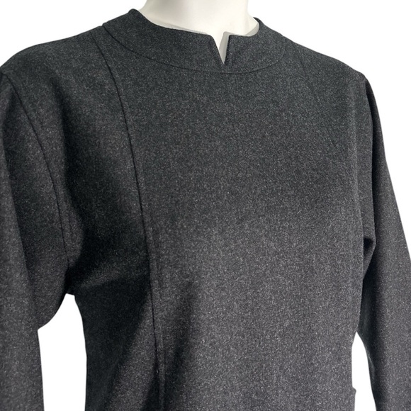 JAEGER Vintage 100% Wool Ling Sleeved Shift Dress, Size 8 - Picture 4 of 7